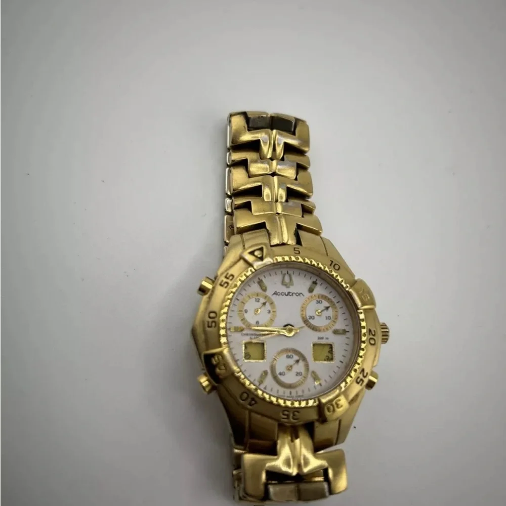 Bulova Accutron Gemini Unisex Swiss Made Automatic Classic Watch Gold #50 works